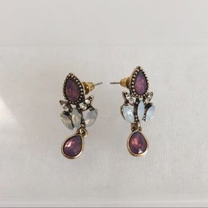 Faceted Purple & Blue Dangle Earrings